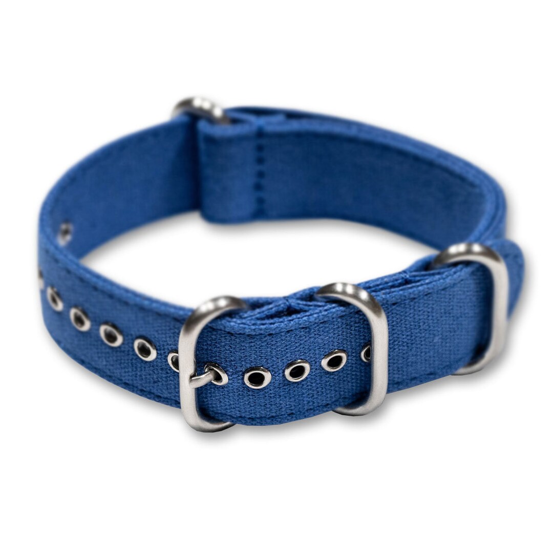 Blue Tough Canvas Zulu Watch Strap Band 18mm 20mm 22mm Etsy