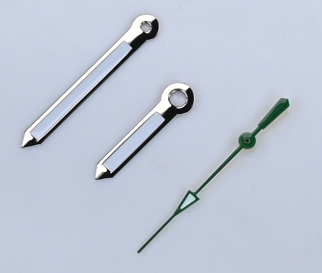 Silver & Green Quartz Watch Hands Set 120/70/17 ETA 2035 Etsy