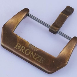 Fibbia per orologio in BRONZO MASSICCIO invecchiato personalizzato Pam 20 mm - 26 mm Homage Sostituzione uomo
