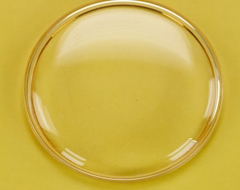 17 mm - 23,9 mm KLEINES Sternkreuz Acryl Gewölbter Uhrenglas Kristall Gold Spannring
