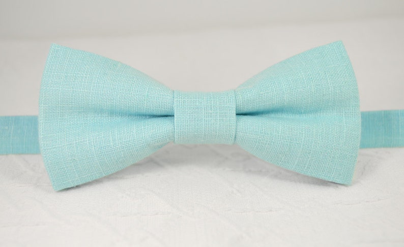 pastel turquoise bow tie linen bow tie wedding bow tie pale turquoise bow tie for men mens bow tie Light turquoise