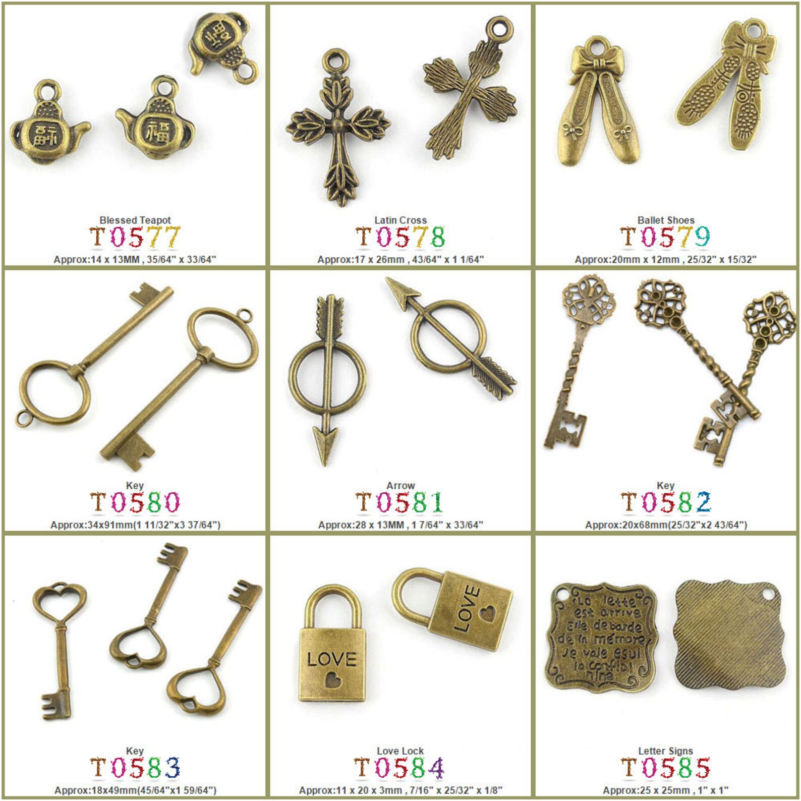 jewelry making charms pendant blessed teapot latin cross ballet shoes key arrow love lock letter signs bronze jewellery charme s