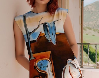 Robe Salvador Dali : Melting Watch - Persistance de la mémoire, art surréaliste, impression d'art, mode surréaliste