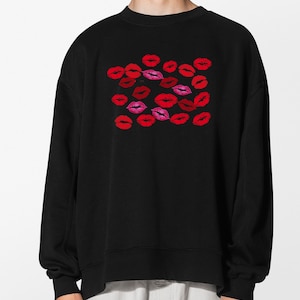 Kisses Hoodie, The Boyfriend Kiss, Lipstick Kisses, Girlfriend  Hoodie, Valentine&#39;s Hoodie, Sweatshirt, personal kiss Trendy Valentines Gift