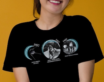 Laika Space Dog T-Shirt: Retro Cosmic Design