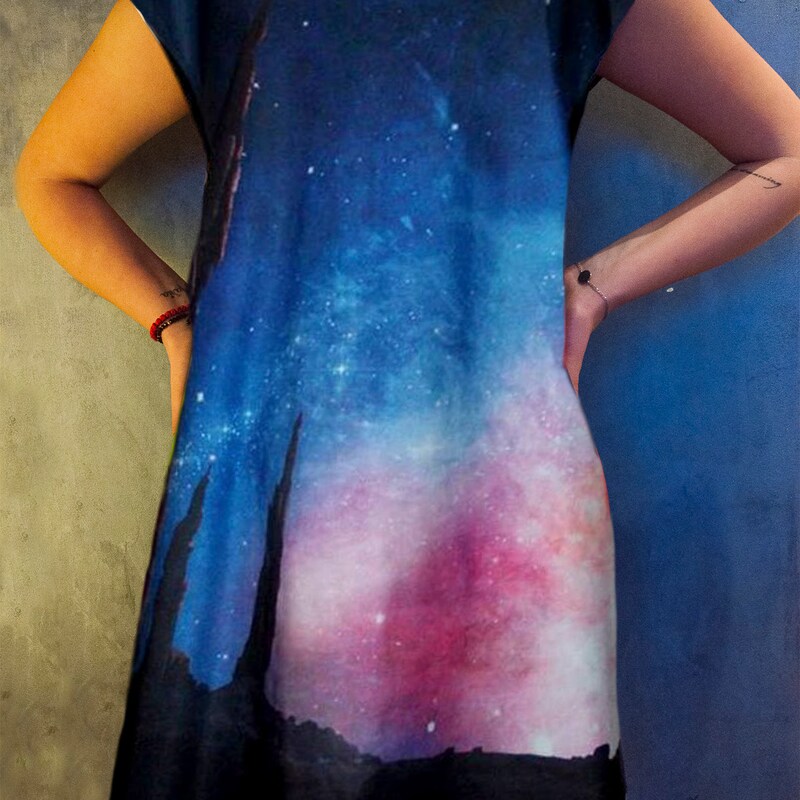 Mini Starry Geo Print Reworked Dress Shirt