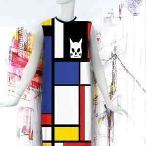 Mondrian Inspired Mod Dress: 1960s Pop Art Shift Dress