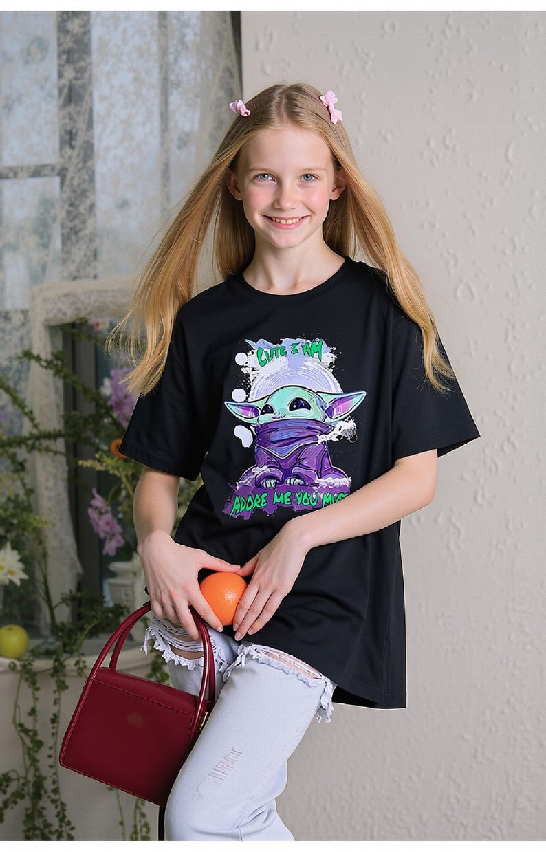 Grogu Baby Yoda T-shirt, Custom Star Wars Gift, Designer Art Print , The Mandalorian and Grogu image 4