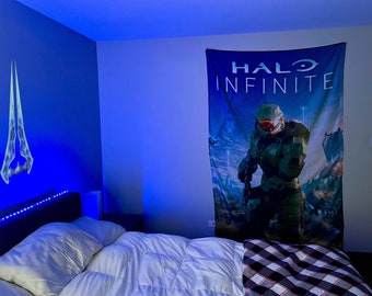 HALO: Halo Infinite 7-Foot Gaming Room Flag Banner Halo 1, Halo 2, Halo 3, Master Chief Collection, Halo Infinite
