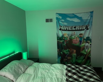 Minecraft: Minecraft 7-Foot Gaming Room Flag Banner KIDS ROOM. Mojang Nether Minecraft Legends