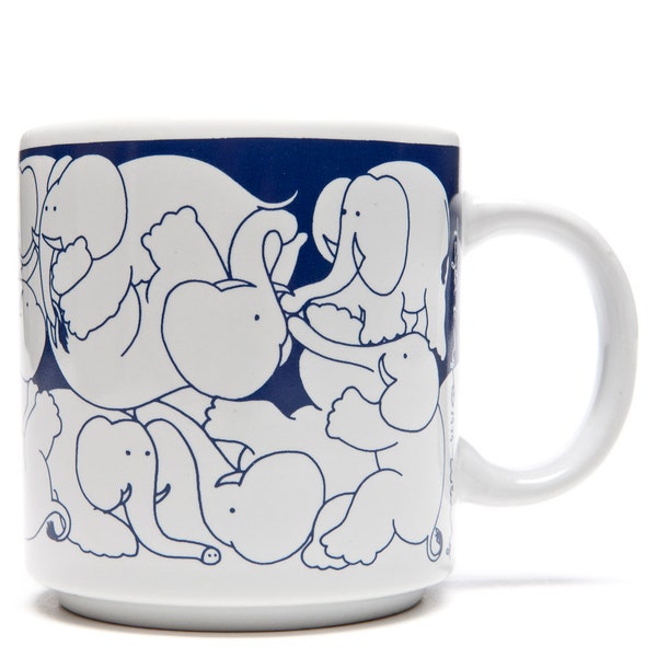 Taylor & Ng Elephant Mug, Animates Series "Blue Nitetime" 1979
