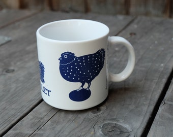 Taylor & Ng Le Poulet Mug, Blue Vintage French Series 1979