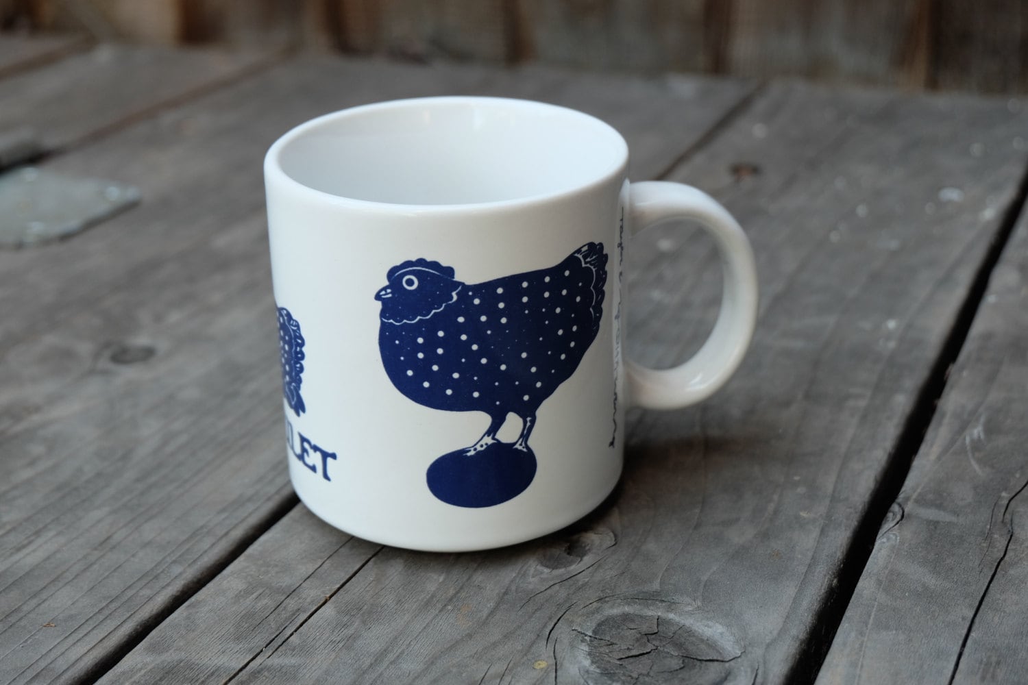 Taylor & Ng Le Poulet Mug, Blue Vintage French Series 1979