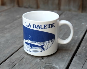 Taylor & Ng La Baleine Mug, Blue Vintage French Series 1979