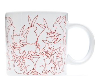 Taylor & Ng Rabbit Mug, Animates Series "Red Daytime" 1979