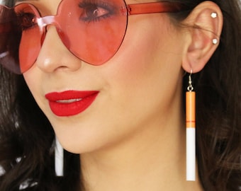 Cigarette Earrings No Smoking Cigar Cigarettes Punk Emo Goth Gothic Jewelry Cigarette Butts Punk Earrings Statement Jewelry Grunge