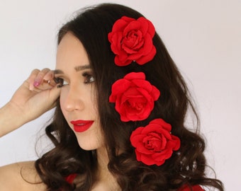 Small Realistic Rose Hair Clip - Etsy Small Realistic Rose Hair Clip - Etsy