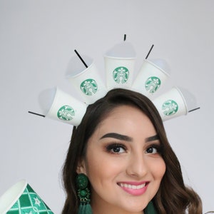 Coffee Birthday Headpiece Headband Costume Fascinator Coffee Drinker Birthday Latte Drinks Cafe Frappuccino Birthday Girl 18 21 Caffeine