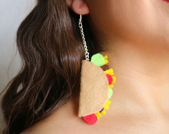 Taco Earrings Taco Headband Sombrero Cinco de Mayo Costume Mexican Headpiece Birthday Party Fiesta Bachelor Party Taco Party Taco Tuesday