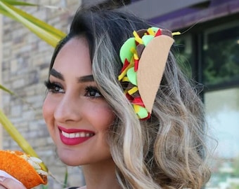Taco-Clip Mexican Taco Tuesday Taco Fascinator Sombrero Cinco Mayo Costume Headpiece Birthday Party Taco About Party Fiesta Bachelorette