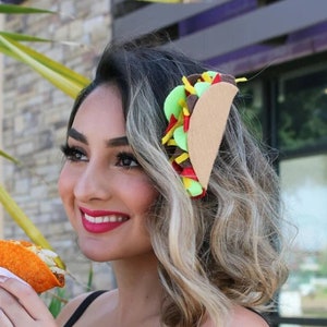 Taco-Clip Mexican Taco Tuesday Taco Fascinator Sombrero Cinco Mayo Costume Headpiece Birthday Party Taco About Party Fiesta Bachelorette