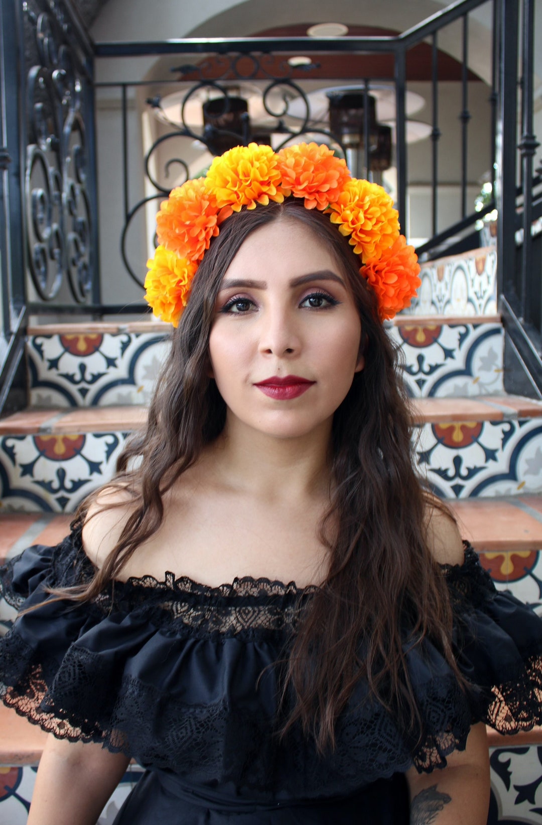 Marigold Flower Crown Cinco Mayo Costume Child Mexican - Etsy