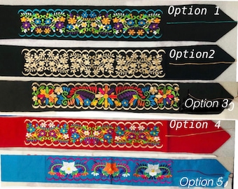 Wedding Belt Sunflower Women’s Mexican Embroidered wedding Sash Boho Bridesmaid Folklorico Frida Kahlo Floral)