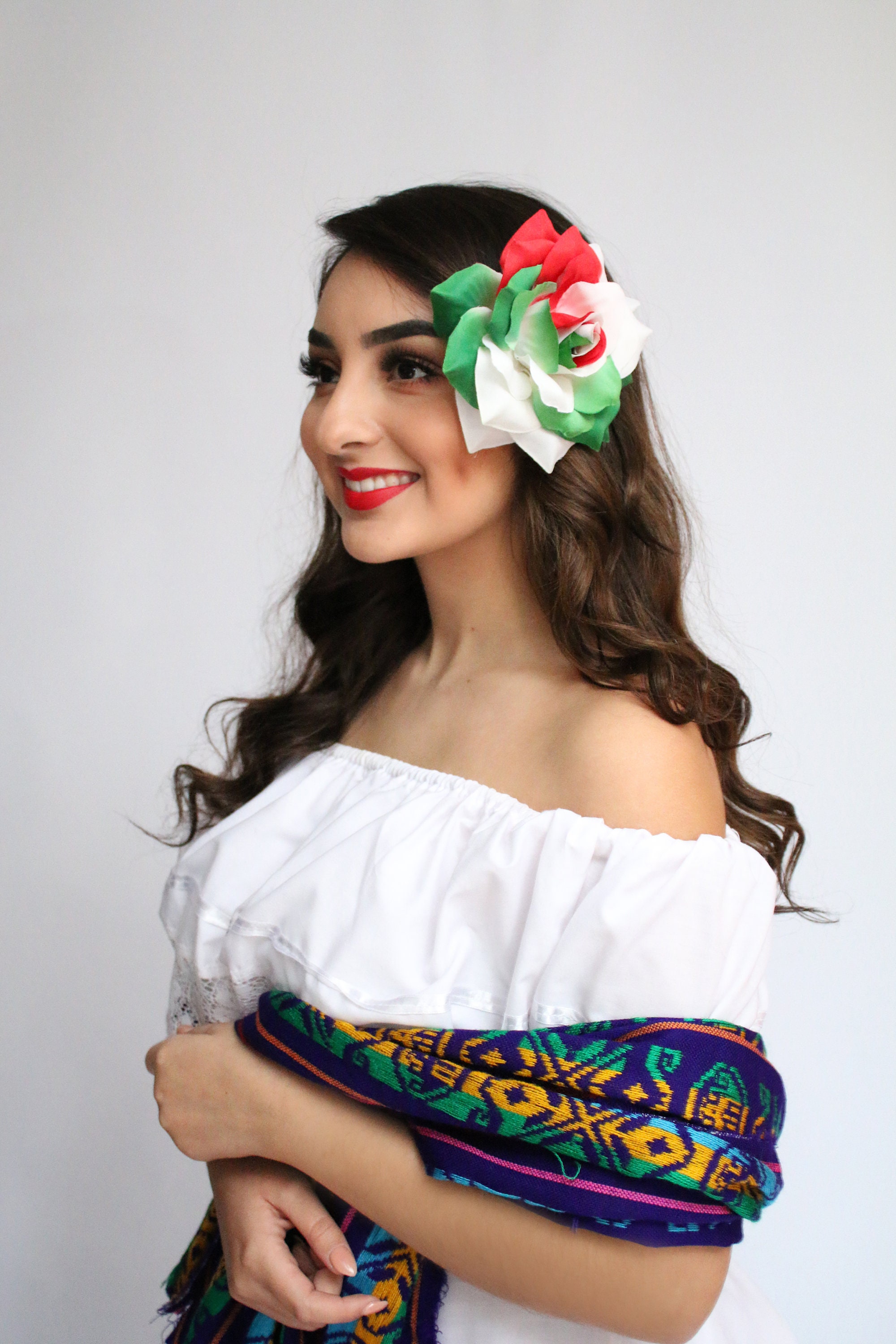 Mexican Rose Hair Clip Cinco De Mayo Hair Flower Hair - Etsy