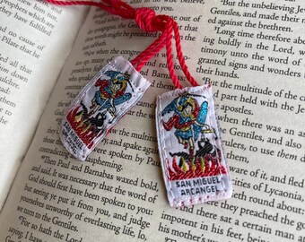 Catholic Scapular Red Scapular Necklace Religious Gift Catholic Bracelet Jesus Christ Saint Mary Mexican Embroidered Protection Gift