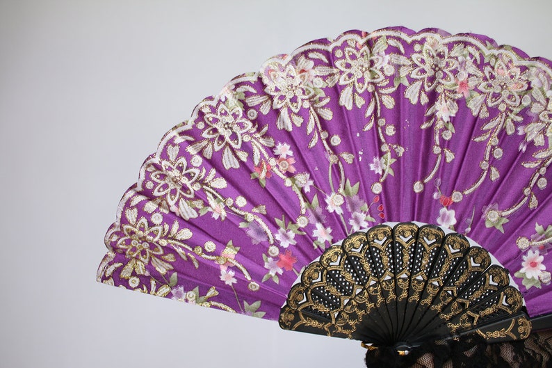 Wedding Fan Bride Bridal Spanish Costume Performer Dancer Bridesmaids Burlesque Victorian Hand Fan Favor C114 Satin Like Hand Held Fan