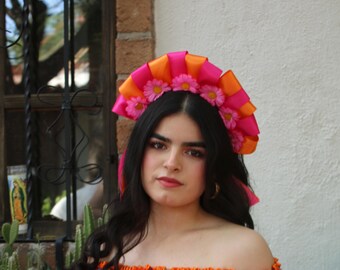 Coiffe Muñeca (Casque Cinco de Mayo Fiesta Trencas Bandeau de poupée mexicaine Costume Muñeca Inde Maria Diadema Lele Frida Kahlo)