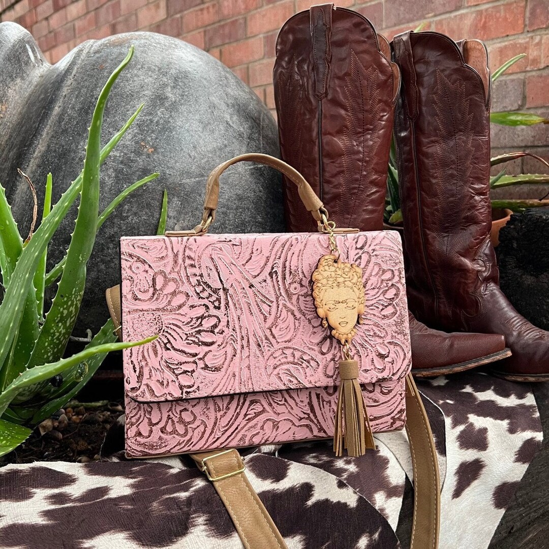 Hand Tooled Leather Purse 100 Real Cow Leather Purse Crossbody Bag