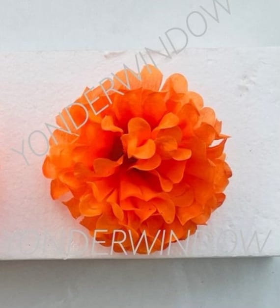 Marigold Wholesale (Bulk Marigold Flowers Day of the Dead Dia De Muertos Crafts Indian Wedding Artificial Fake Loose Floral Decor Fabric)