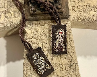 Collier scapulaire catholique miniature, cadeau religieux, bracelet catholique Jésus-Christ Sainte Marie, broderie mexicaine, cadeau de protection