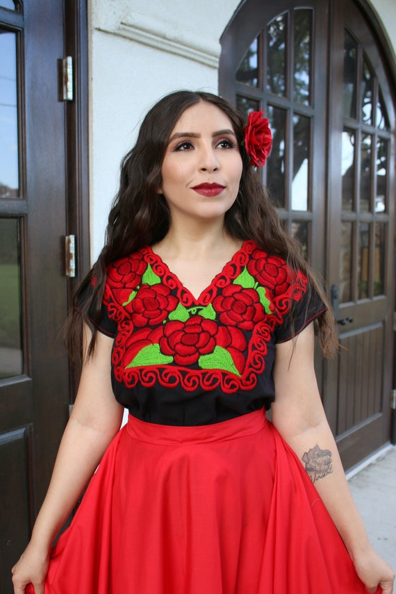 Mexican Outfit traditional Embroidered Shirt Dress Skirt Women s Costume Boho Mexican Artist Folklorico Frida Kahlo Costume Etsy Australia