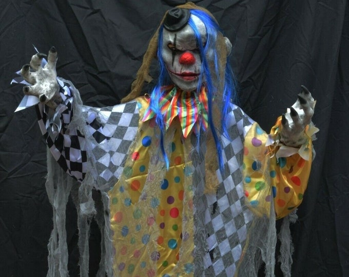 Life Size Halloween Props Realistic Hanging Blue Clown Light Etsy
