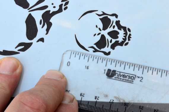not Paper Arts and Crafts Material Scrapbooking for Airbrush Painting Drawing Reusable Sturdy Stencil Skeleton Hand Finger Halloween 8.5 x 11 Cut Stencil Sheet