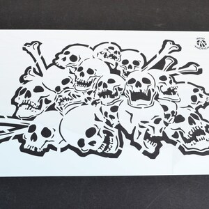 14 Skull & Bone Spray Painting Stencils Airbrush Skulls Set 2 PACK - Etsy