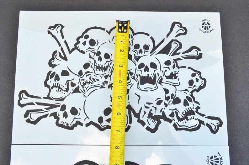 14 Skull & Bone Spray Painting Stencils Airbrush Skulls Etsy