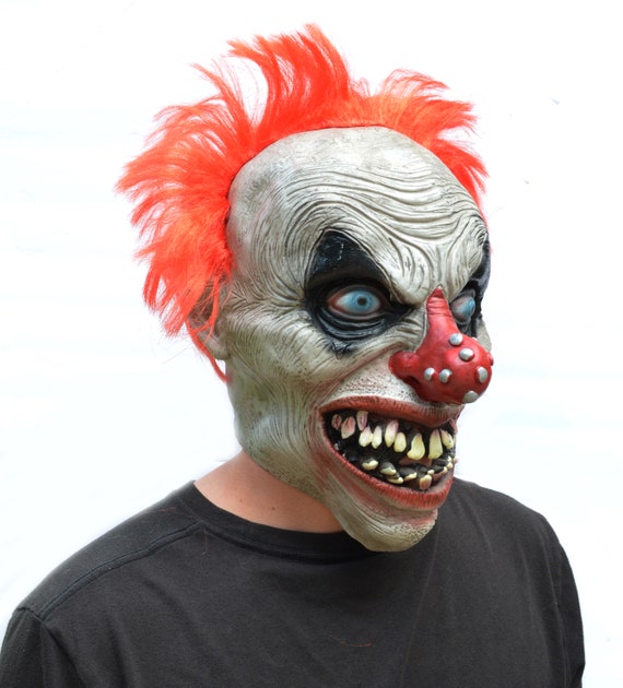 deres Enhed kradse Scary Halloween Clown Mask With Hair Costume Party Nail Nose - Etsy