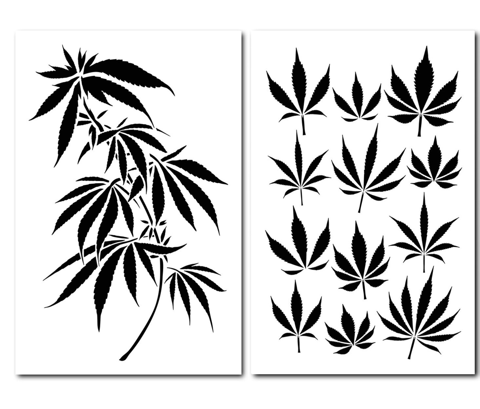 2PK Painting Stencils Camouflage Airbrush Craft Cannabis - Etsy UK