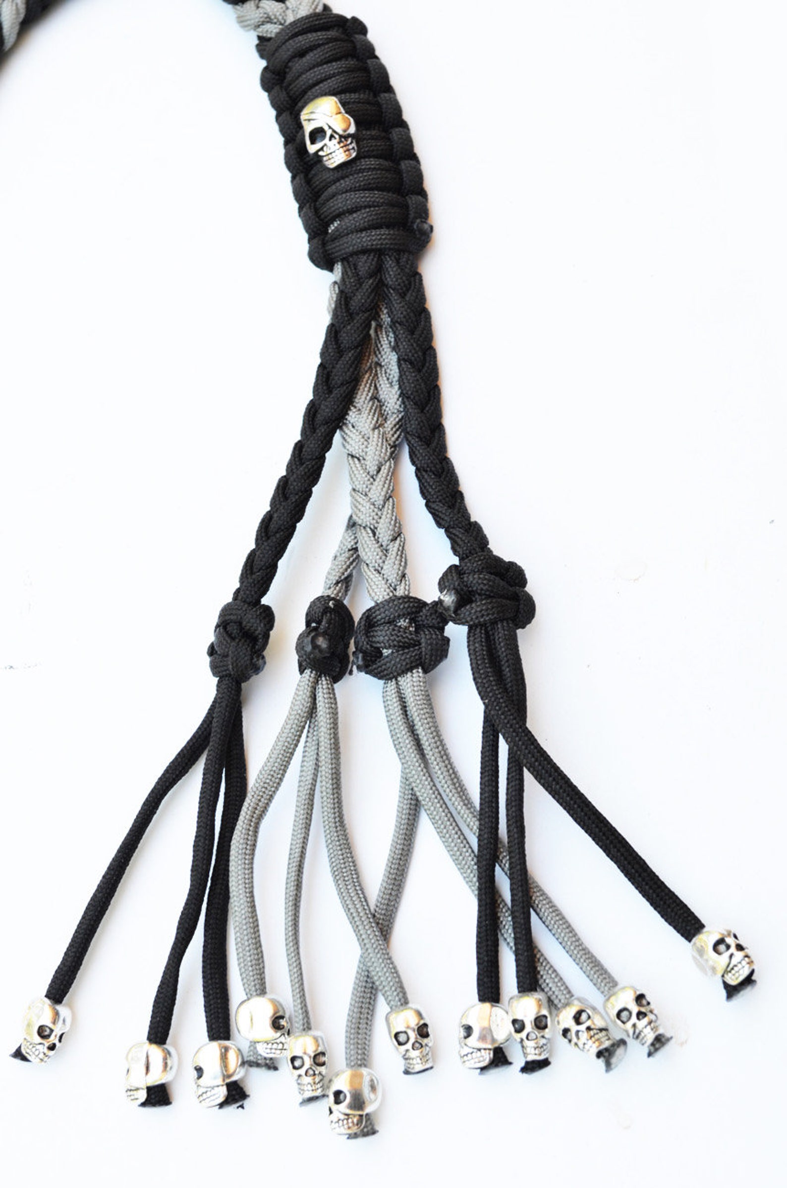 550 Paracord Motorcycle Whip Get Back Whip Metal Skulls Etsy