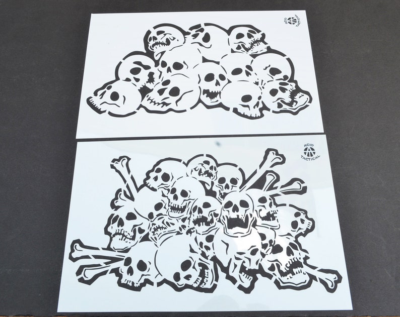 Mylar Skull Spray Painting Stencils Airbrush Skulls Mask 5 Etsy