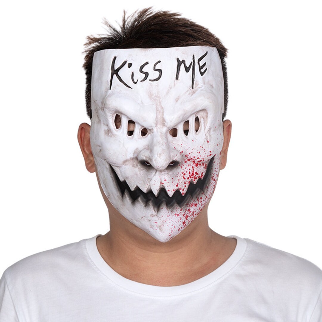 Led Luminous The Purge Kiss Me Mask Pp Full Face Mask Costume Play Face  Cover For Halloween
