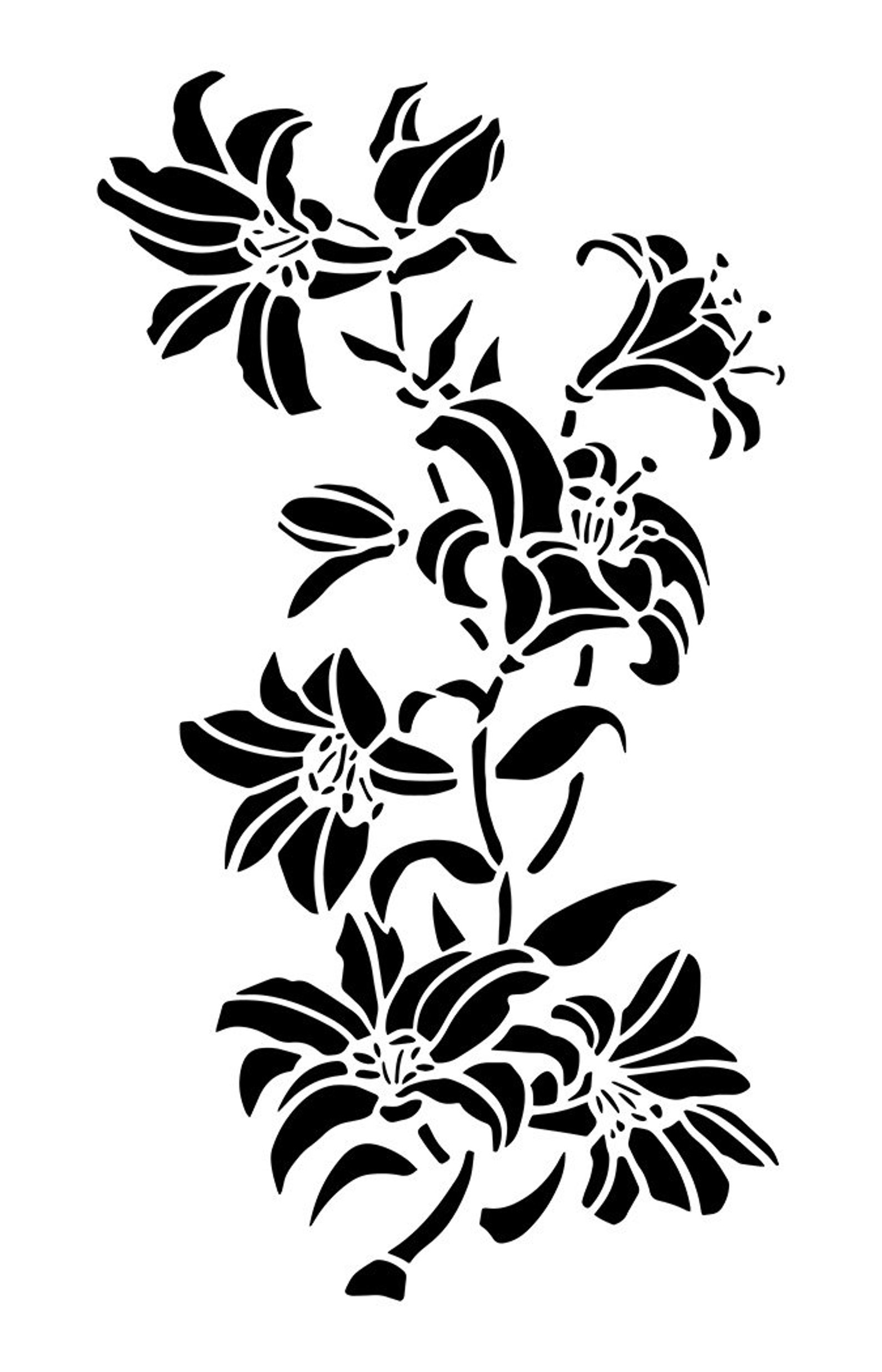 Lily Flower Painting Stencils Wall Decorating Lilies Airbrush Etsy