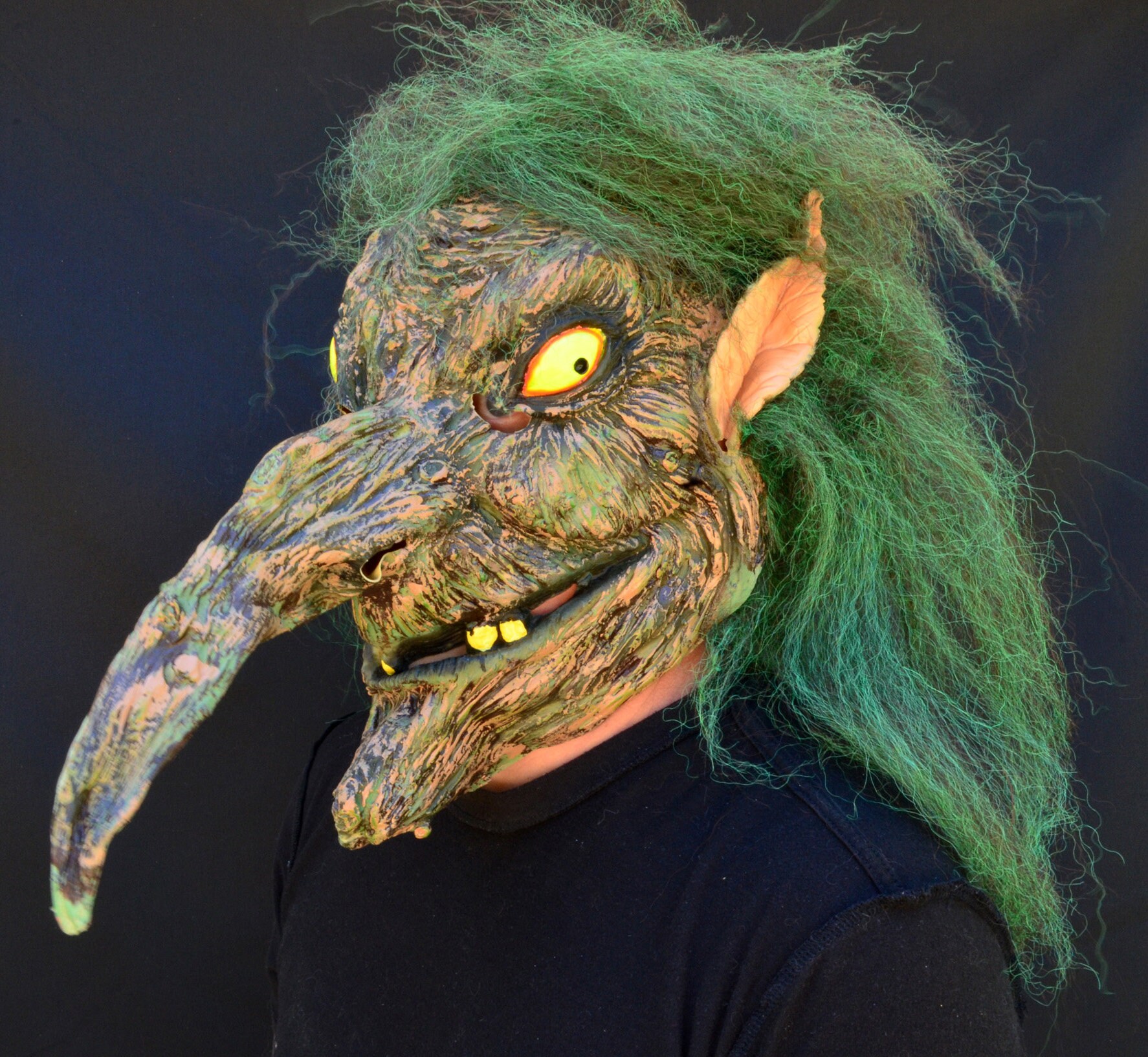 Creepy Scary Halloween Witch Mask Latex Witch Green Warlock Etsy