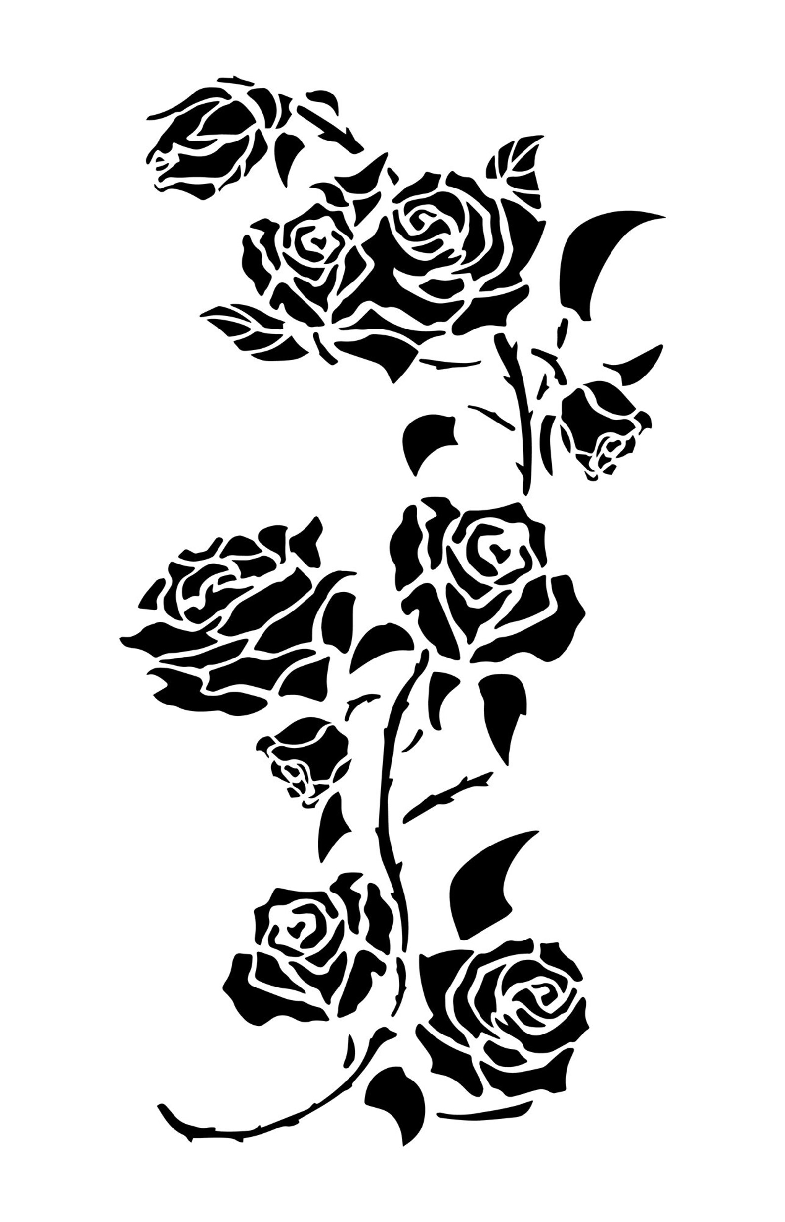 Rose Flower Painting Stencils Wall Decorating Roses Airbrush Etsy