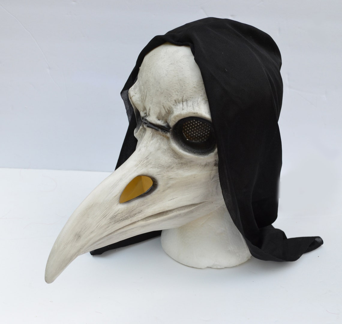 Plague Doctor Halloween Mask Bird Beak Dr. Scary Crow White Etsy