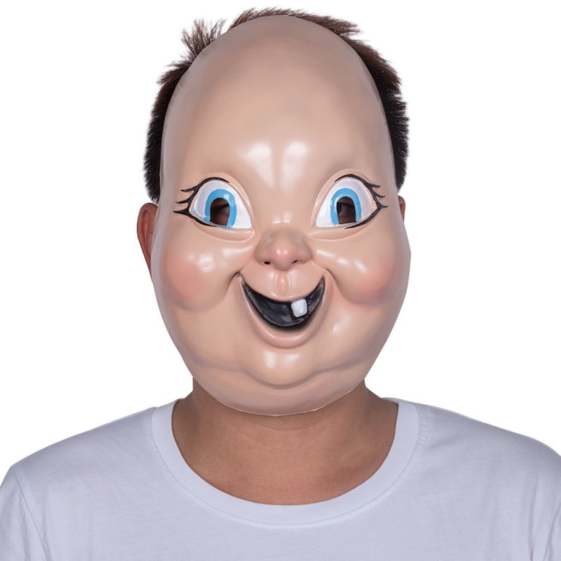 Scary Death Halloween Happy Smiling Baby Face Mask
