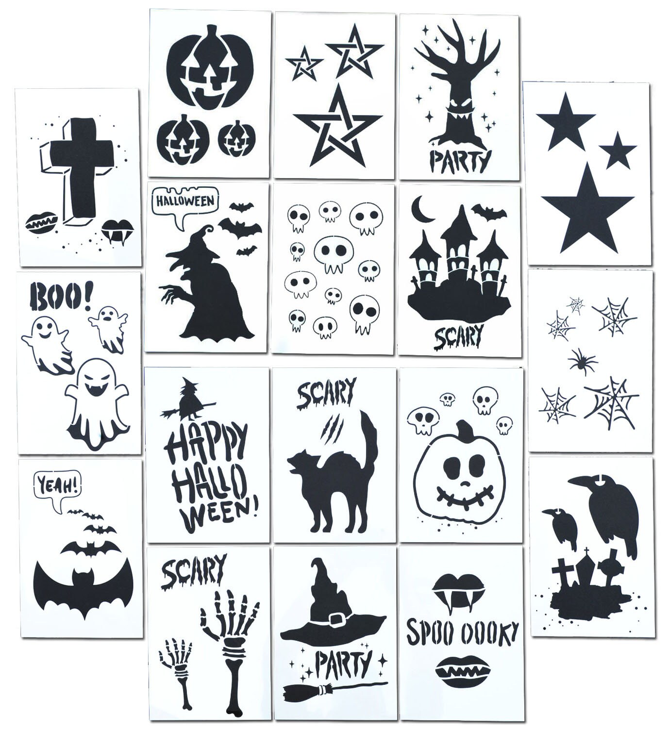 large halloween craft painting stencils airbrush spray paint etsy